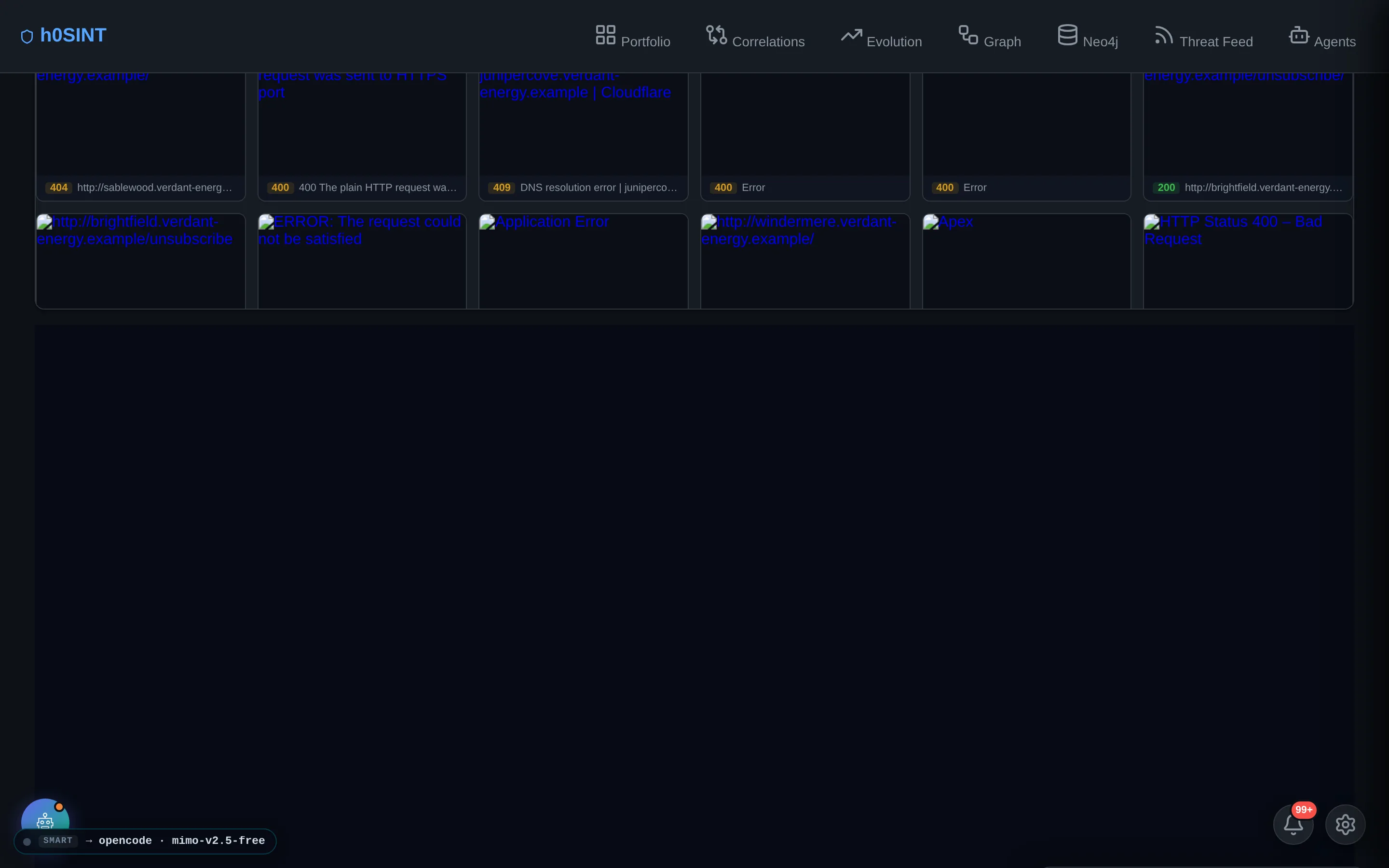 Full artifact inventory with per-repo Analyze actions.